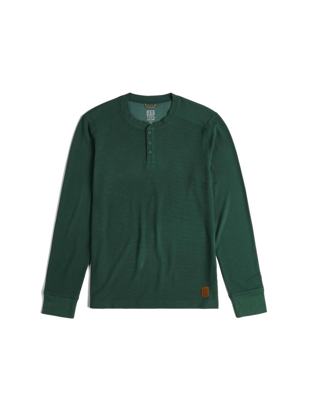 Topo Designs Global Waffle Henley Men's Medium Forest